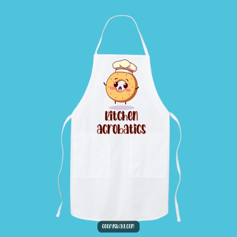 Funny Bagel Chef Apron: Cook with Comedy, Surprised Flipping Design