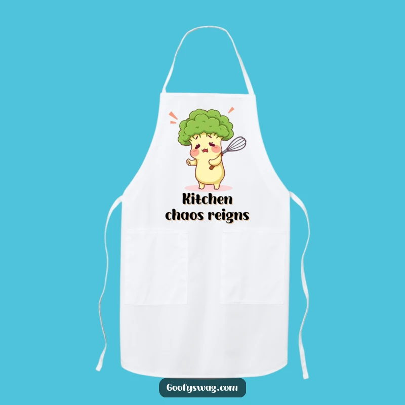 Funny Broccoli Hugging Whisk Apron - Chef's Hilarious Kitchen Wear Gift