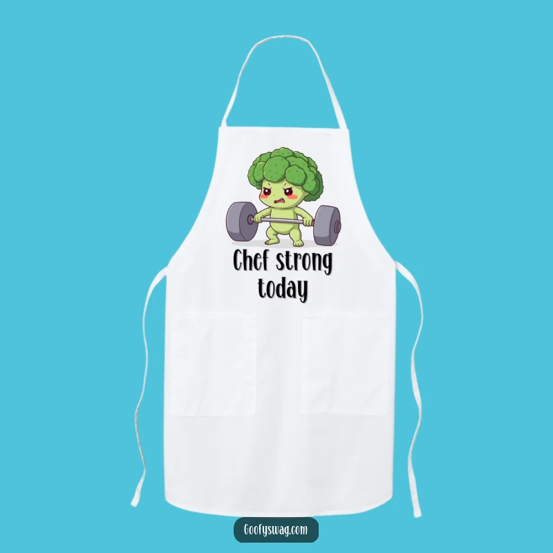 Funny Determined Broccoli Apron: Cook Strong, Healthy Funny Gift