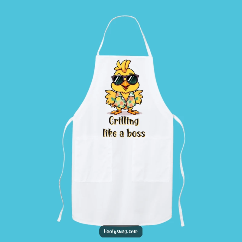 Funny Rubber Chicken Hawaiian Shirt Apron - Cheerful Kitchen Gift