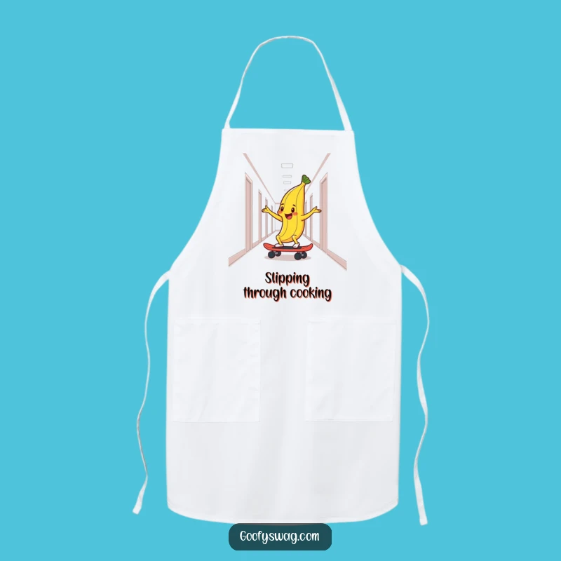 Funny Skateboarding Banana Peel Apron - Cook with Action and Humor