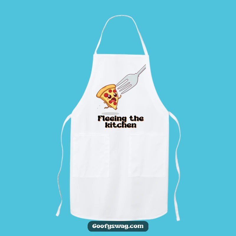 Funny Startled Pizza Slice Apron - Cook with Comedic Flair