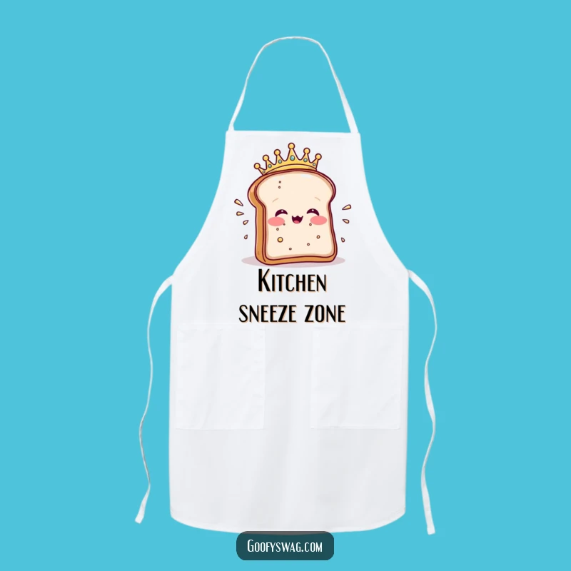 Funny Toast Sneeze Apron: Cook with Drama, Royal Crumbs Design