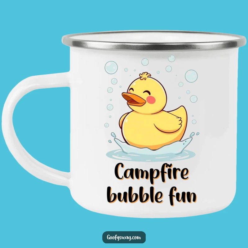 Durable Funny Rubber Duck Camping Mug: Bubbly Outdoors, Hilarious Gift