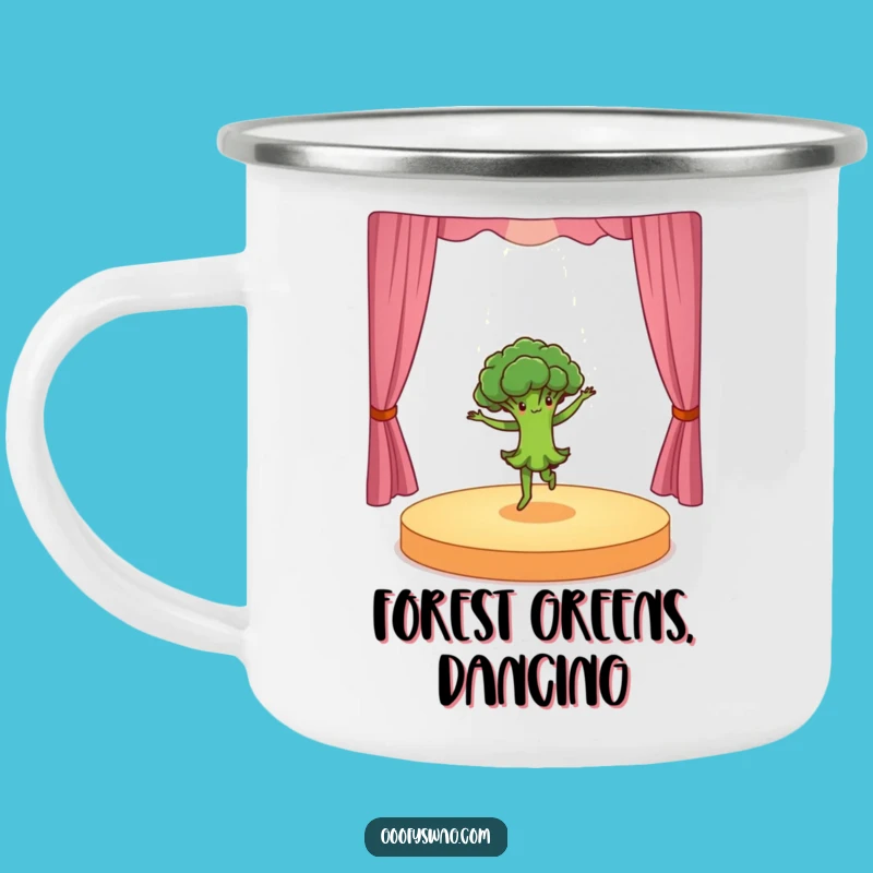 Durable Funny Dancing Broccoli Camping Mug: Veggie Power, Hilarious Gift