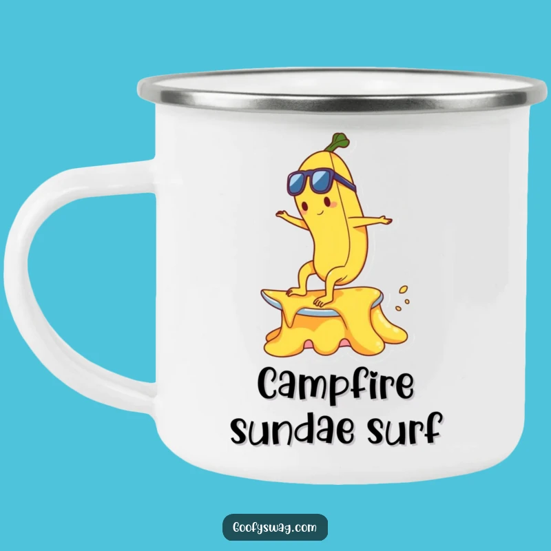 Funny Banana Surf Camping Mug - Durable Ice Cream Gift for Outdoor Fun