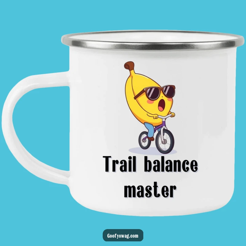 Funny Banana Unicycle Camping Mug - Adventure with Humor!