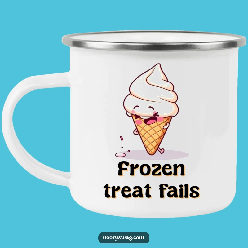 Funny Clumsy Ice Cream Camping Mug: Sweet Adventures with Humor