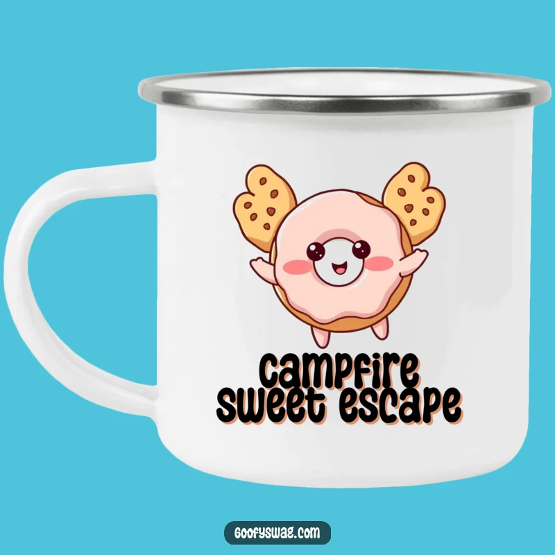 Funny Donut Camping Mug: Cookie Wing Adventures