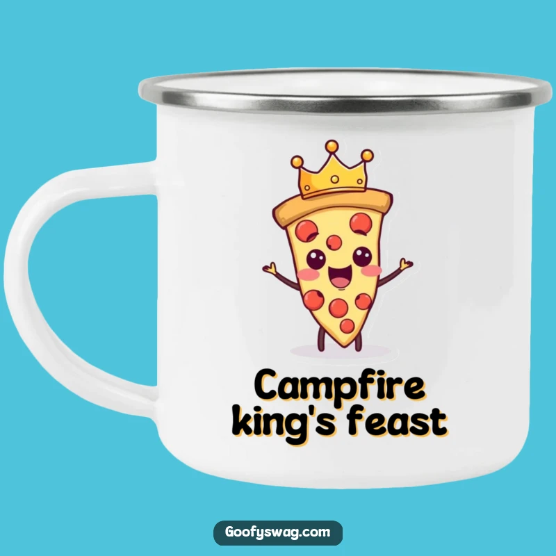 Funny Proud Pizza Slice Camping Mug: Royal Feasts on the Go