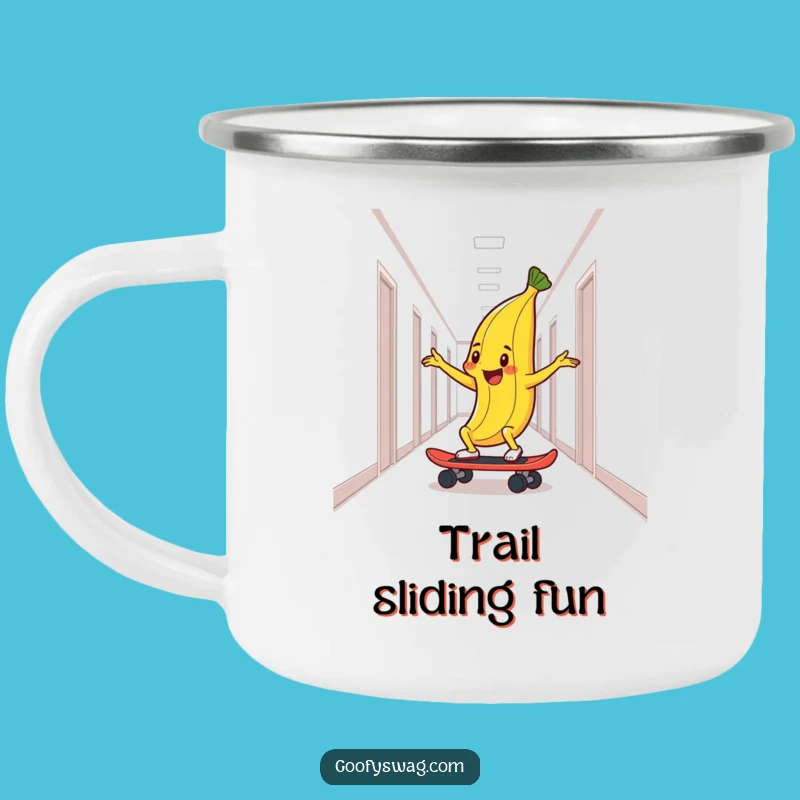 Funny Skateboarding Banana Peel Camping Mug - Adventure Fuel for Fun Lovers