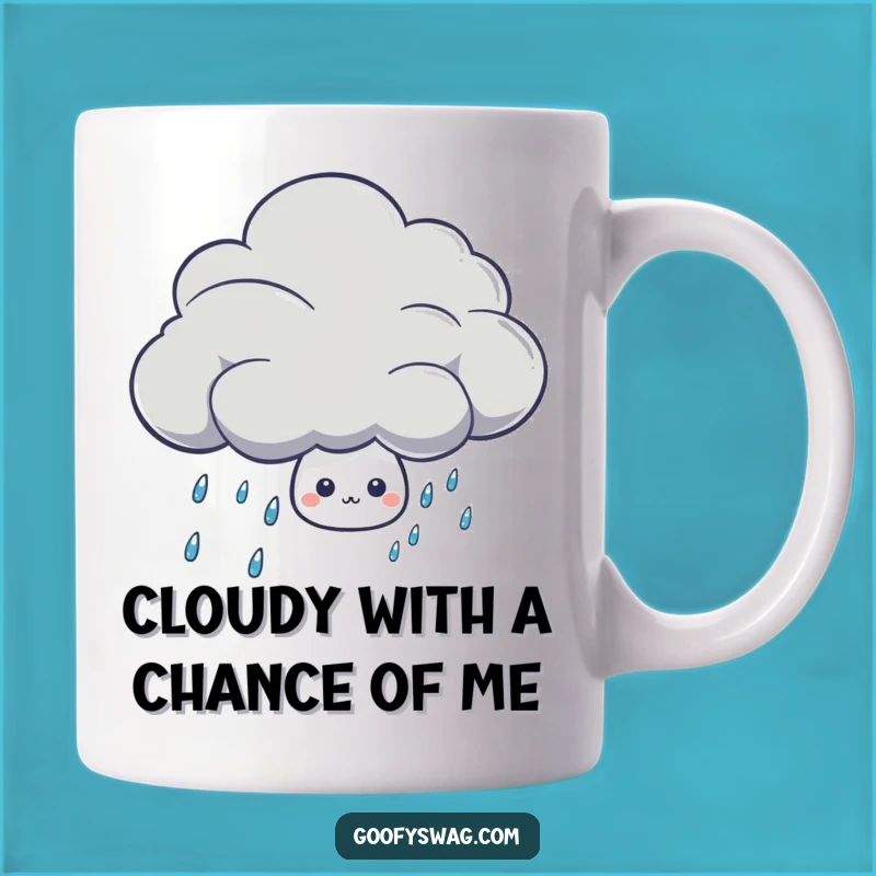 Funny Shy Rain Drop Mug - Adorable Weather Character Gift for Rainy Days
