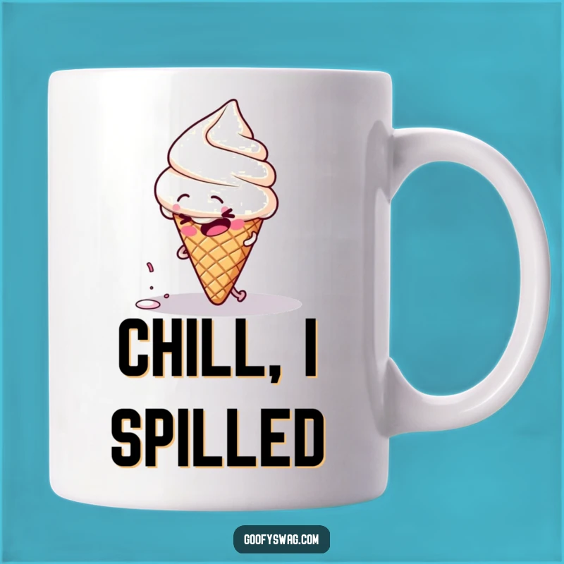 Funny Clumsy Ice Cream Cone Mug: Tripping Mishaps and Sweet Humor