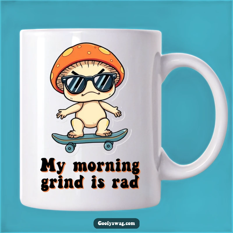 Funny Grumpy Mushroom Skater Mug: The Ultimate Funny Gift for Chill Vibes