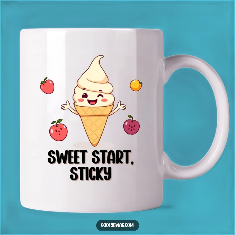 Funny Ice Cream Cone Mug: Juggling Joyful Treats, Perfect Gift