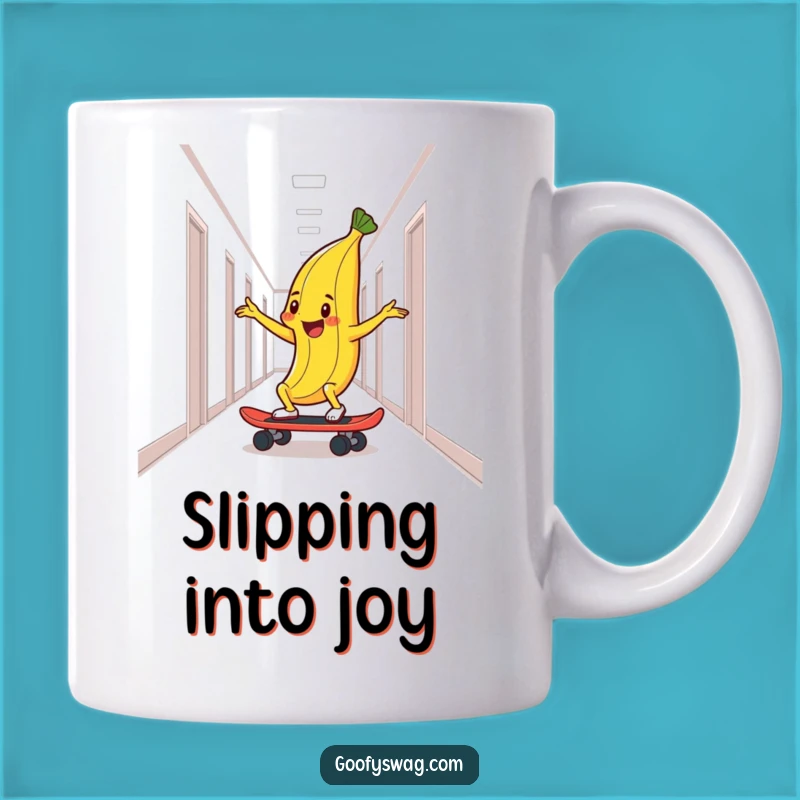 Funny Skateboarding Banana Peel Mug - Hilarious Action Gift for Fun Lovers