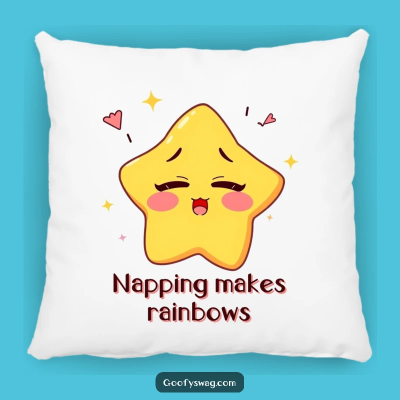 Funny Sleepy Star Rainbow Pillow: Dreamy Comfort for Your Home