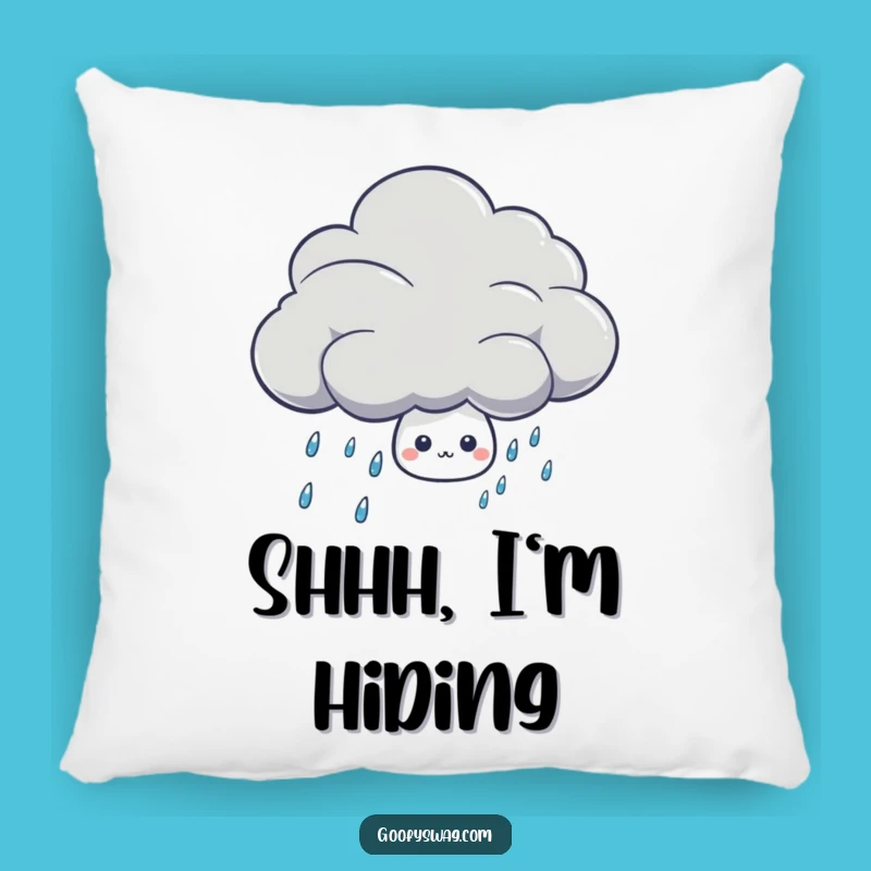 Funny Shy Rain Drop Pillow - Cozy Cushion Gift for Rainy Day Comfort
