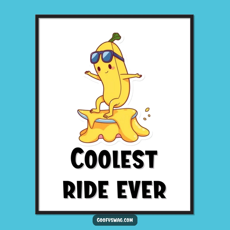 Funny Banana Surf Digital Print - Instant Download Gift for Whimsical Art