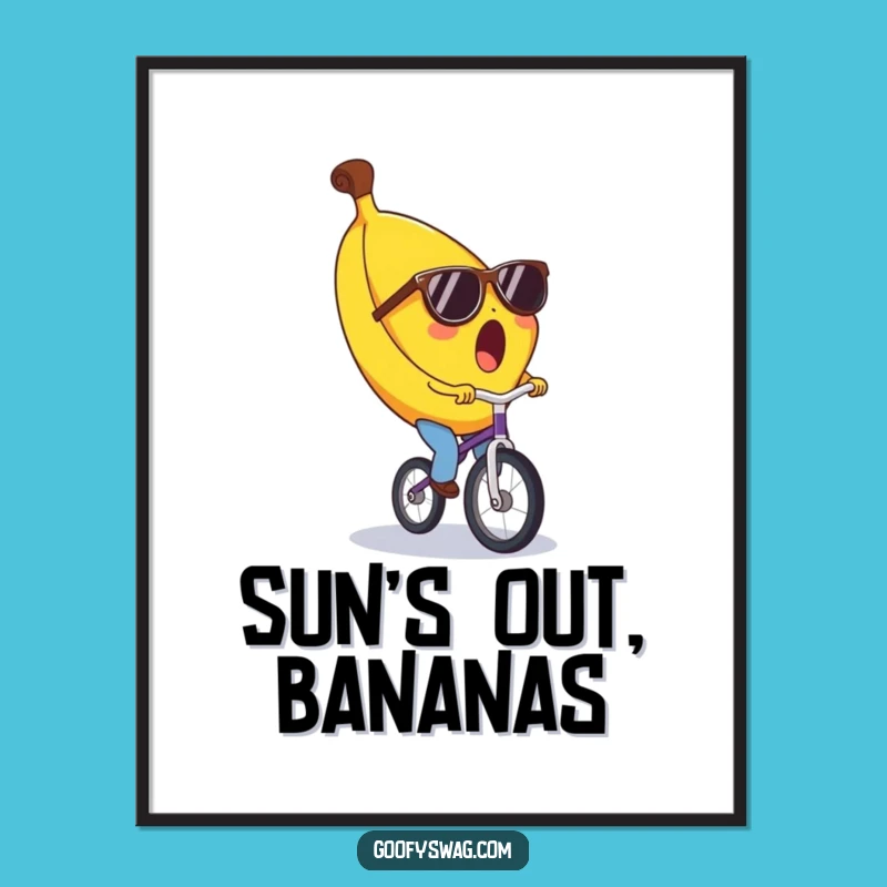 Funny Banana Unicycle Digital Print - Instant Hilarious Decor!