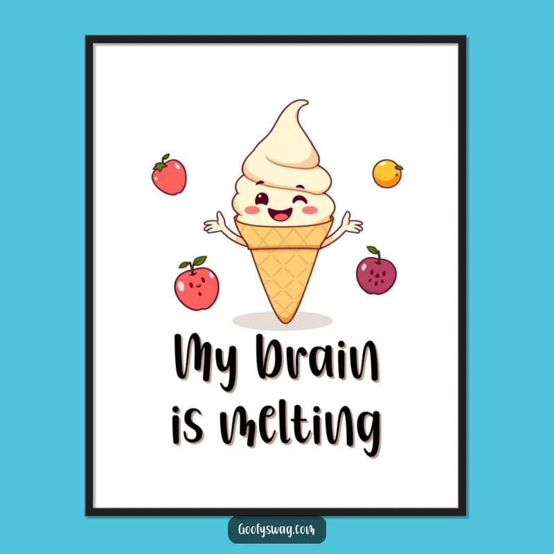 Funny Ice Cream Cone Digital Art: Instant Sweetness, Hilarious Gift Download