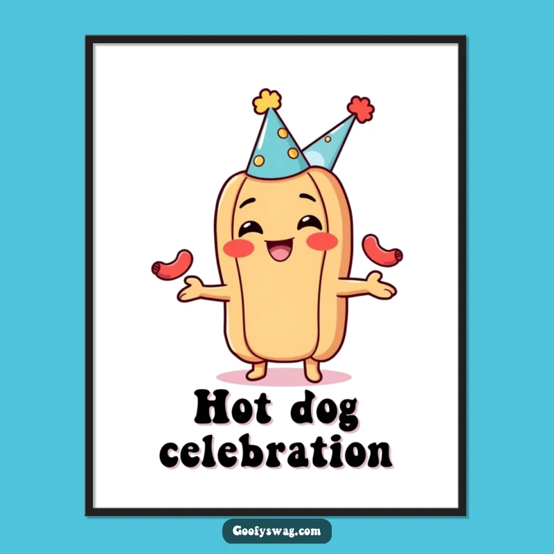 Funny Hot Dog Juggling Digital Print - Instant Party Decor!