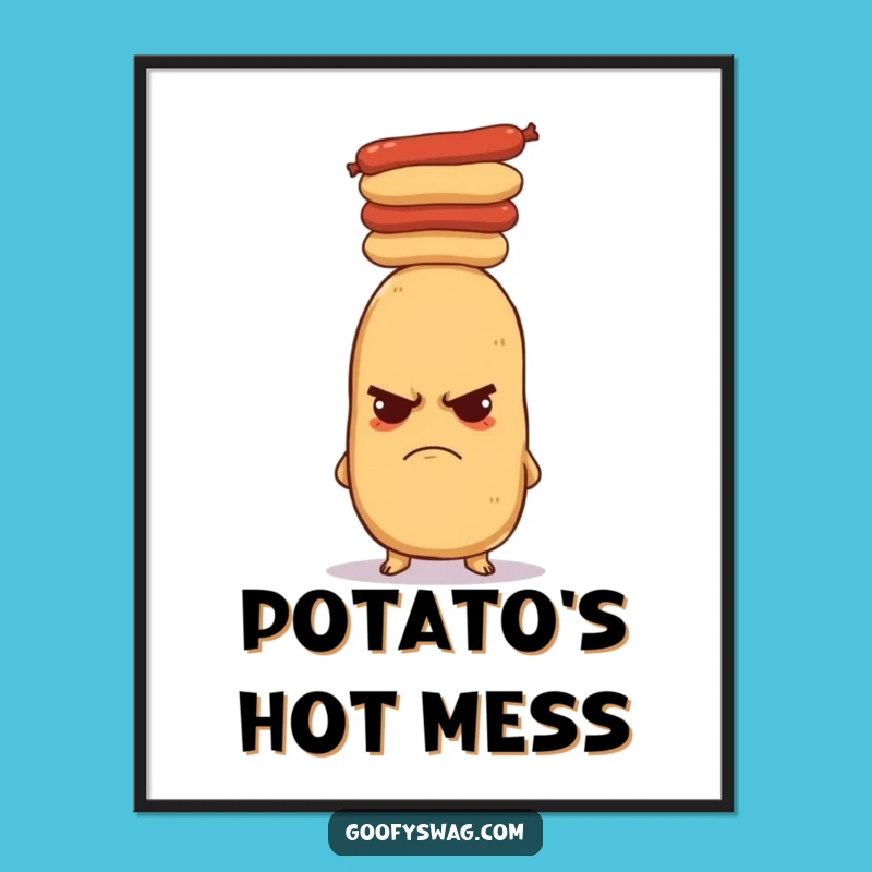 Funny Grumpy Potato Digital Print - Instant Wall Art & Laughs