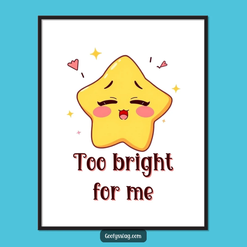 Funny Sleepy Star Rainbow Digital Print: Instant Dreamy Decor