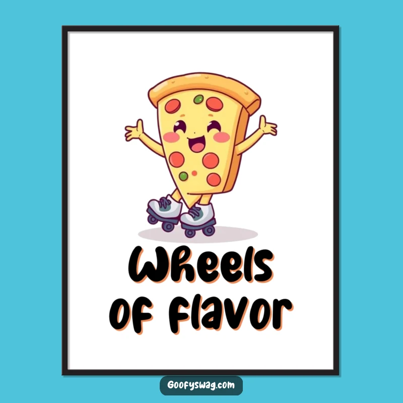Funny Pizza Roller Skate Spin Digital Art - Instant Fun!
