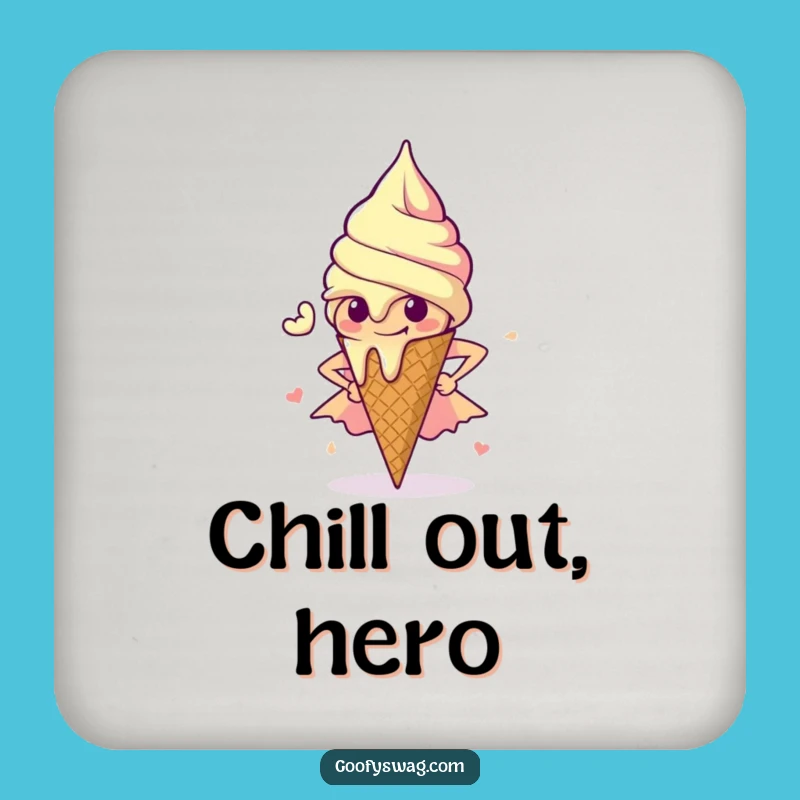 Funny Melting Ice Cream Coaster: Protect Surfaces with Heroic Flair!