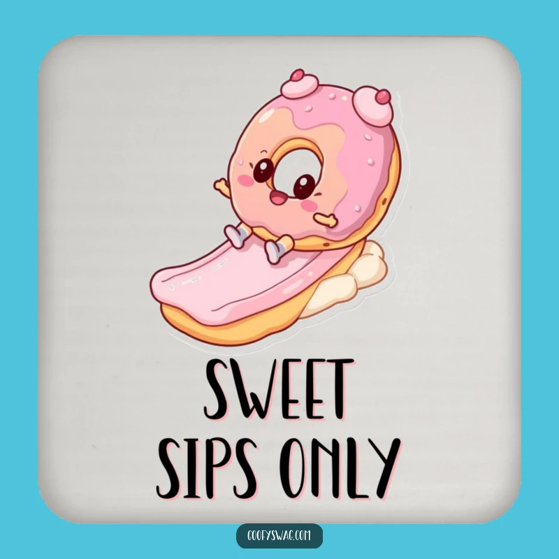 Funny Donut Slide Drink Coaster: Protect Your Table with Sweet, Humorous Style
