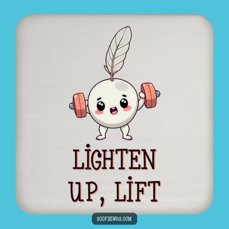 Funny Dumbbell Feather Lift Coaster - Hilarious Gym Protectant Gift