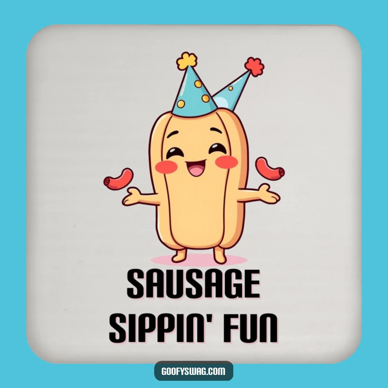Funny Hot Dog Juggling Coaster - Protect Surfaces with Party Flair