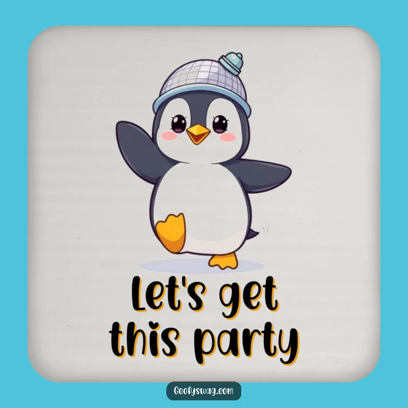 Funny Penguin Disco Coaster: Party Spot - Gift!