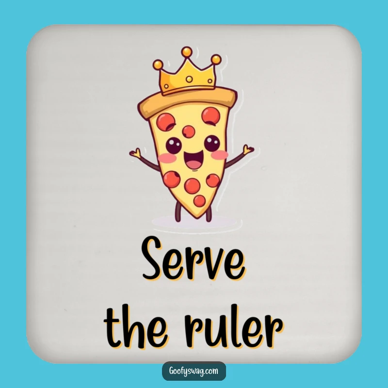 Funny Proud Pizza Slice Coasters: Protect Surfaces with Royal Flair