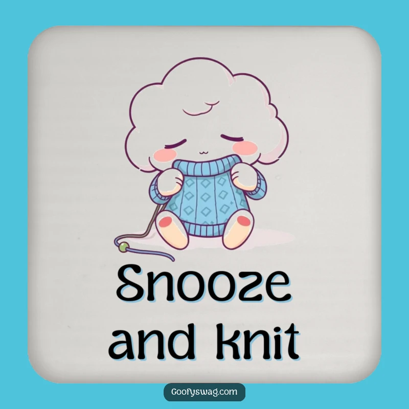 Funny Sleepy Cloud Knitting Coaster - Cozy Yarn Protectant Gift
