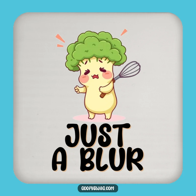 Funny Broccoli Hugging Whisk Coaster - Protect Surfaces with Laughs Gift