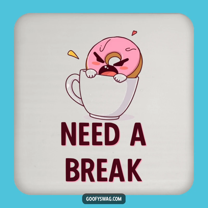 Funny Grumpy Donut Coaster - Protect Surfaces with Attitude