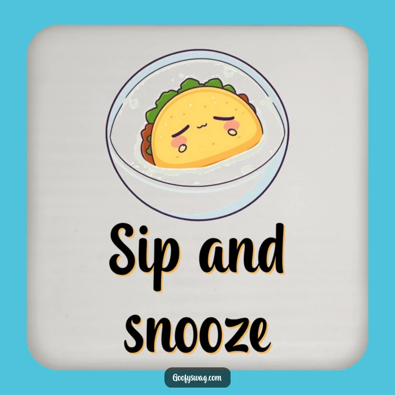 Funny Sleepy Taco Coaster: Protect Surfaces Serene-ly, Humorous Barware