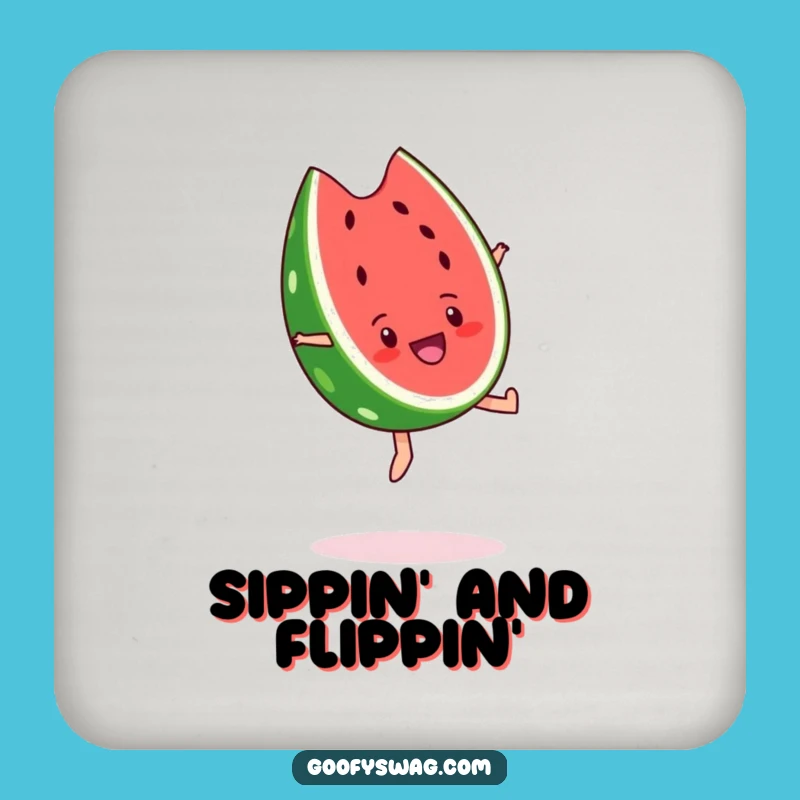 Funny Watermelon Backflip Coaster - Protect Surfaces with Summer Cheer