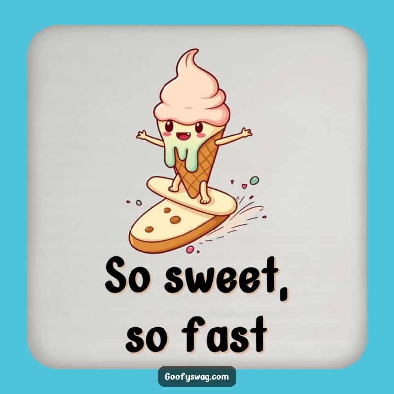Funny Ice Cream Cone Surf Coaster - Protect Surfaces with Sweet Humor