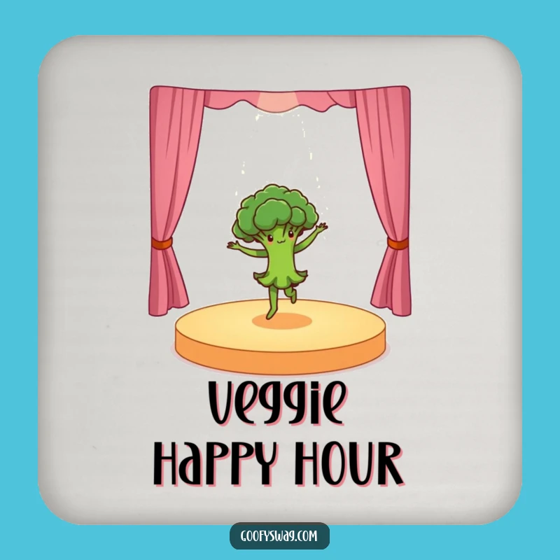 Funny Dancing Broccoli Coaster: Protect Surfaces with Veggie Flair, Great Gift