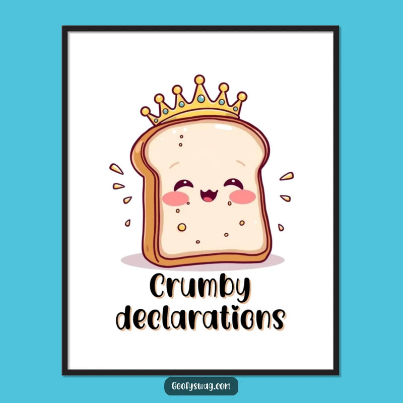 Funny Toast Sneeze Poster: Royal Crumbs Art, Perfect Funny Gift Decor