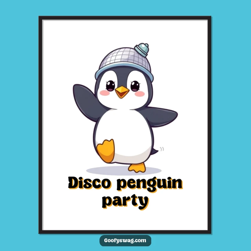 Funny Penguin Disco Poster: Dance Party Art - Wall Decor!