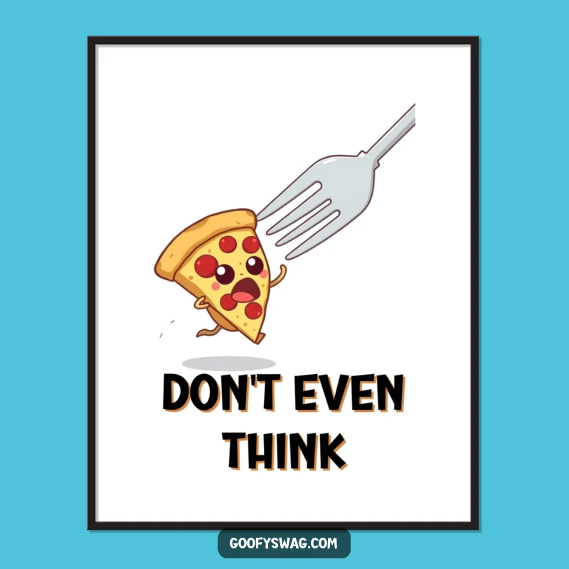 Funny Startled Pizza Slice Poster - Wall Art for Humorous Homes