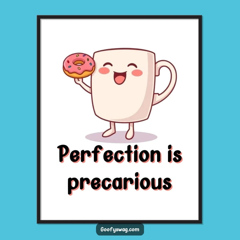 Funny Dancing Coffee Mug Poster: Morning Vibes for Your Walls!