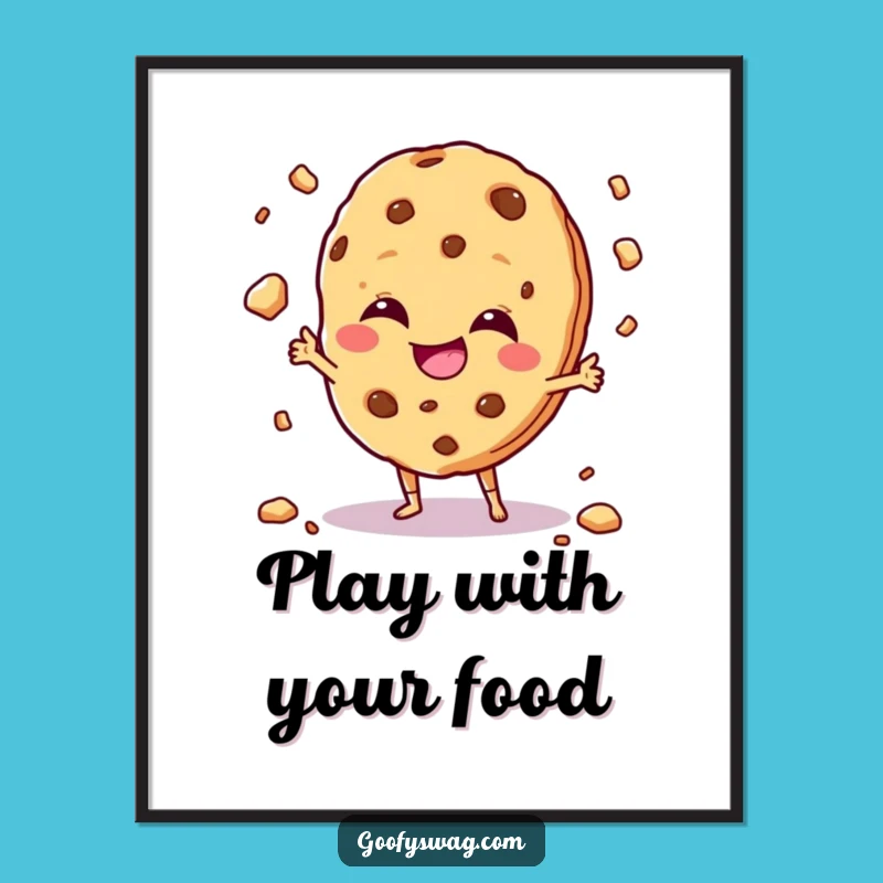 Funny Giggling Cookie Poster: Hilarious Baking Art for Walls
