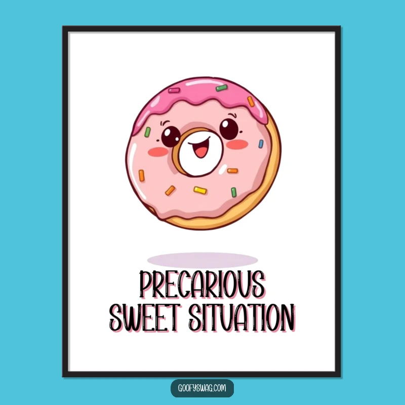Funny Jelly Doughnut Poster: Wobbly Balance Art, Perfect Funny Gift Decor