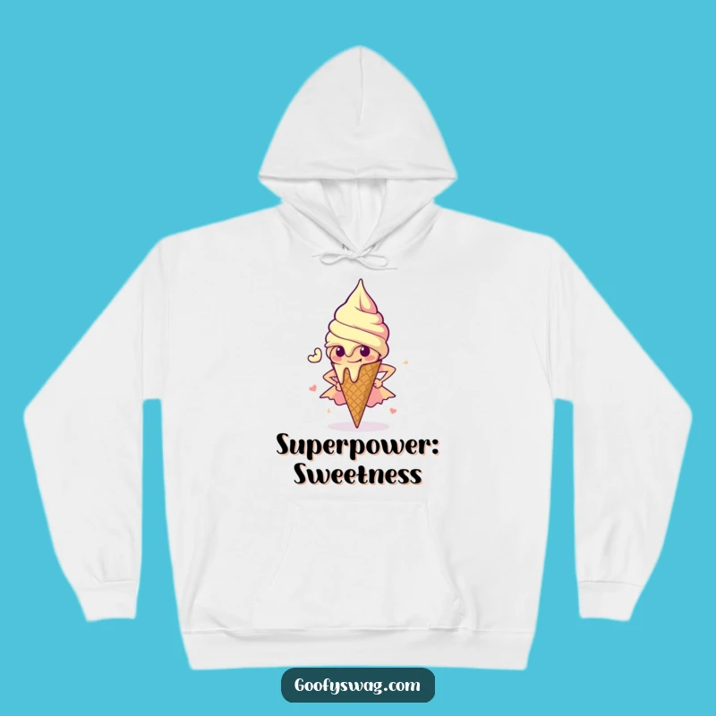Funny Melting Ice Cream Hoodie: Cozy Up with Heroic Sweetness!