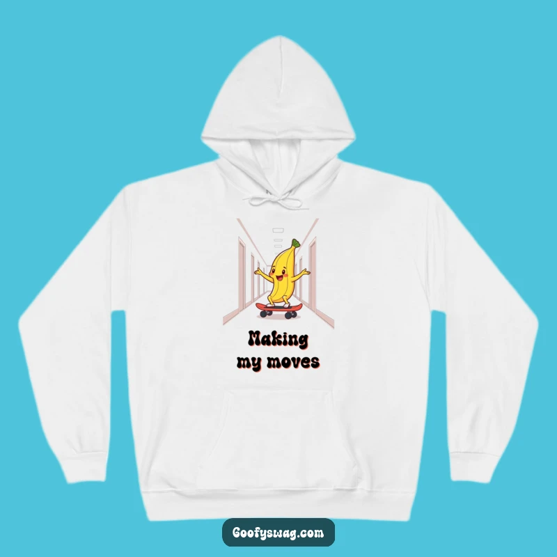 Funny Skateboarding Banana Peel Hoodie - Cozy Comfort with Slippery Style
